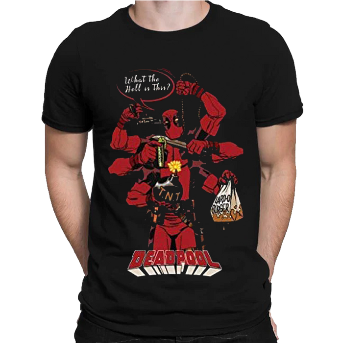 Deadpool Hang Black Mens T Shirt - www.entertainmentstore.in