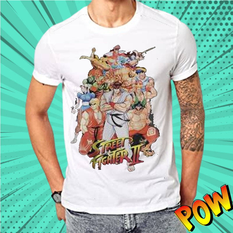 Street Fighter (1037) White Mens  T Shirt - www.entertainmentstore.in