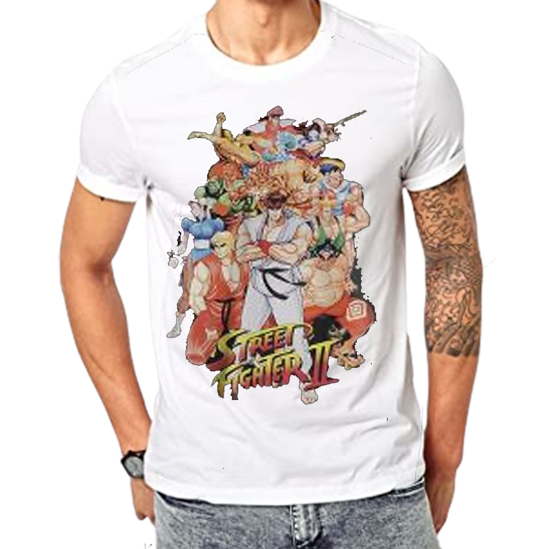 Street Fighter (1037) White Mens  T Shirt - www.entertainmentstore.in