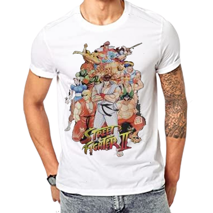 Street Fighter (1037) White Mens  T Shirt - www.entertainmentstore.in