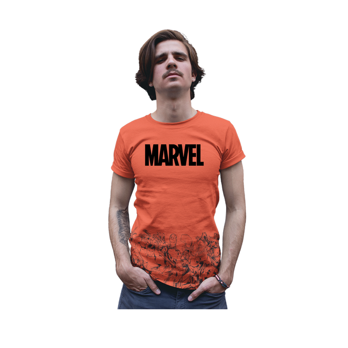 Marvel Orange Mens T Shirt - www.entertainmentstore.in