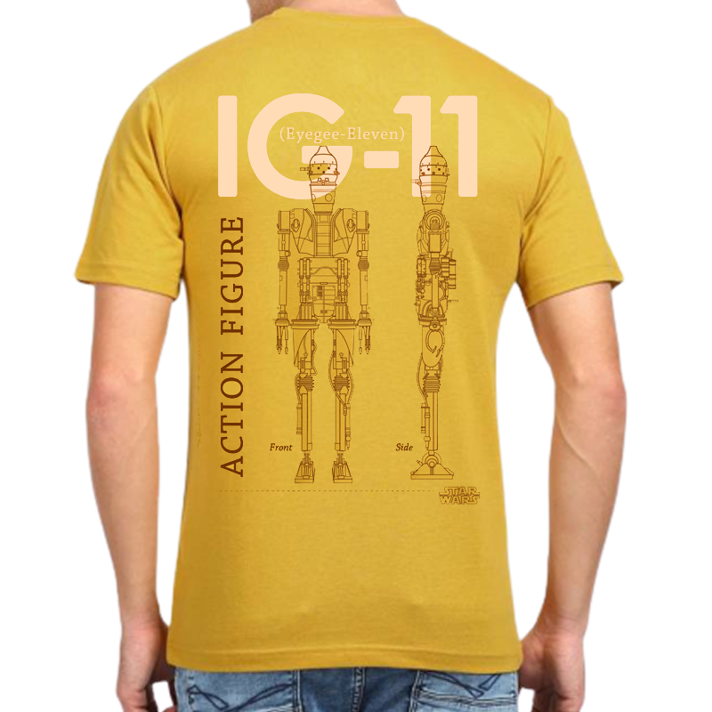 SW 1989 The Mandalorian Solar Yellow Mens T Shirt - www.entertainmentstore.in