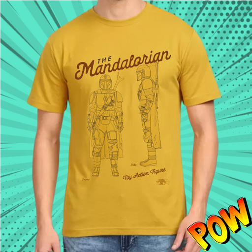 SW 1989 The Mandalorian Solar Yellow Mens T Shirt - www.entertainmentstore.in