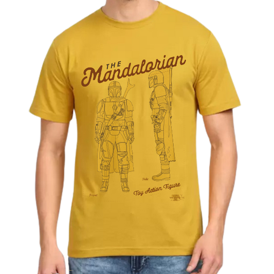 SW 1989 The Mandalorian Solar Yellow Mens T Shirt - www.entertainmentstore.in