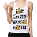Garfield Eat Sleep Watch Womens Tank Top - www.entertainmentstore.in