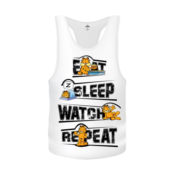 Garfield Eat Sleep Watch Tank Top - www.entertainmentstore.in