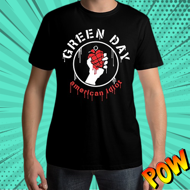 Green Day America Idiot Black Mens T Shirt - www.entertainmentstore.in