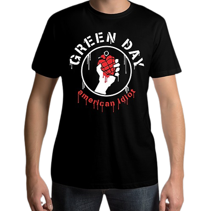 Green Day America Idiot Black Mens T Shirt - www.entertainmentstore.in