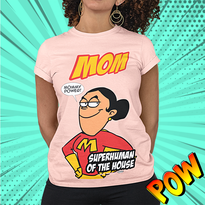 Mom Superhuman Silmon Pink T Shirt - www.entertainmentstore.in
