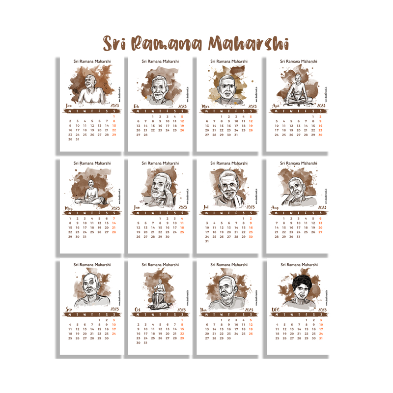 Sri Ramana Maharshi Tabletop Calendar 2023 - www.entertainmentstore.in