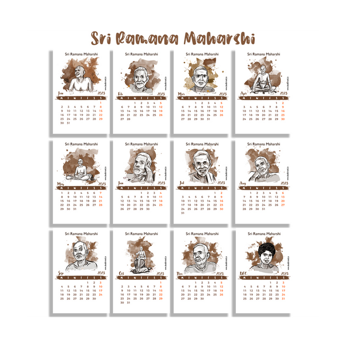 Sri Ramana Maharshi Tabletop Calendar 2023 - www.entertainmentstore.in