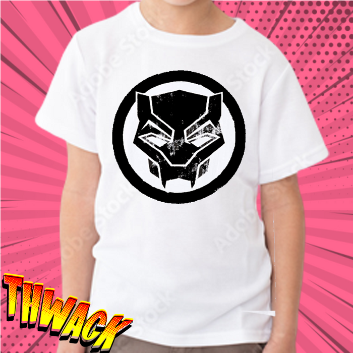 Black Panther (2291) White Kids T Shirt - www.entertainmentstore.in