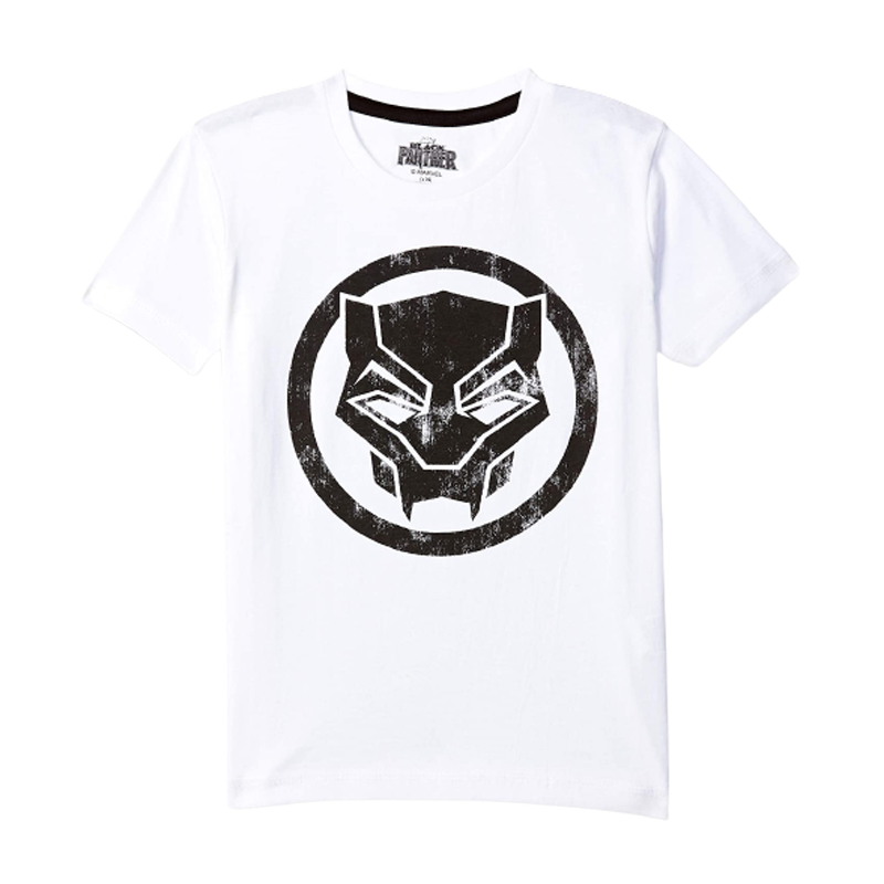 Black Panther (2291) White Kids T Shirt - www.entertainmentstore.in