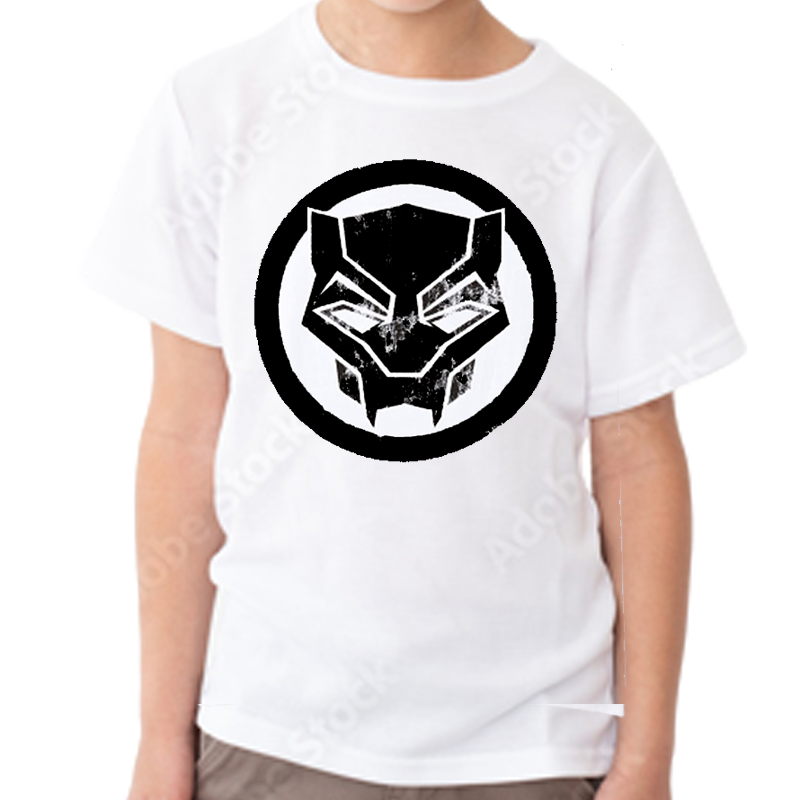 Black Panther (2291) White Kids T Shirt - www.entertainmentstore.in