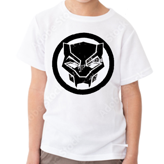 Black Panther (2291) White Kids T Shirt - www.entertainmentstore.in