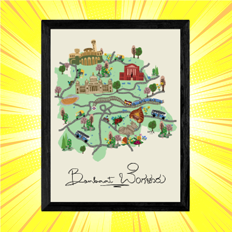 Bengaluru Map Frame - www.entertainmentstore.in