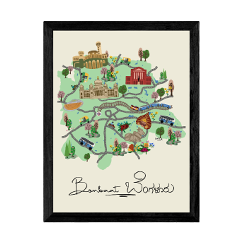 Bengaluru Map Frame - www.entertainmentstore.in