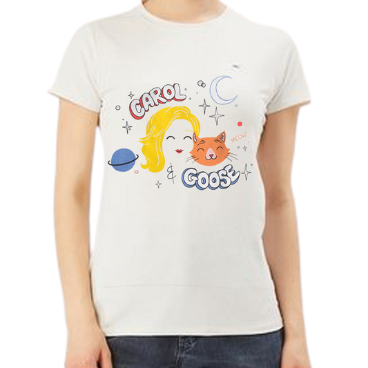 Carol & Goose Captain Marvel  Light Grey Womens Tops - www.entertainmentstore.in