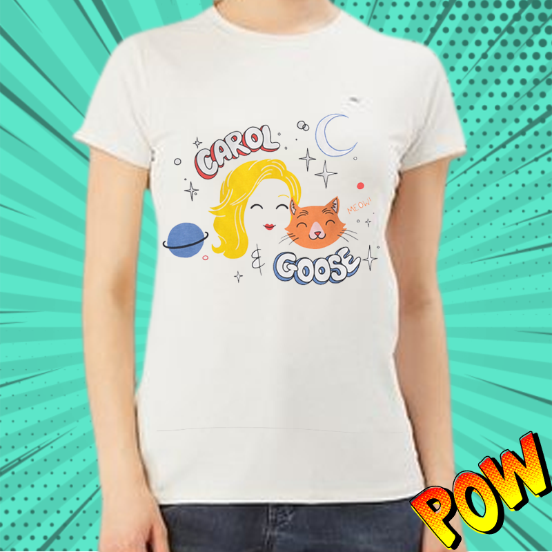 Carol & Goose Captain Marvel  Light Grey Womens Tops - www.entertainmentstore.in