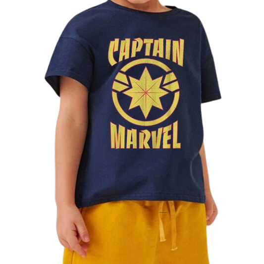 Captain Marvel Blue Kids T Shirt - www.entertainmentstore.in