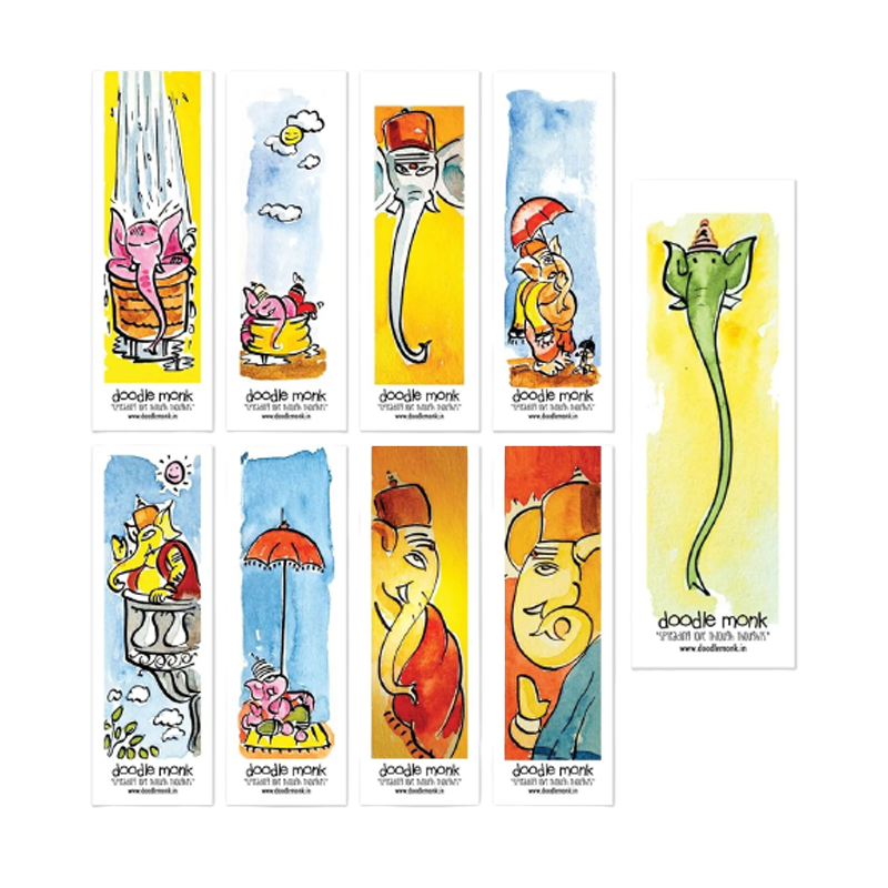 Happy Ganesha Bookmarks Set Of 9 - www.entertainmentstore.in