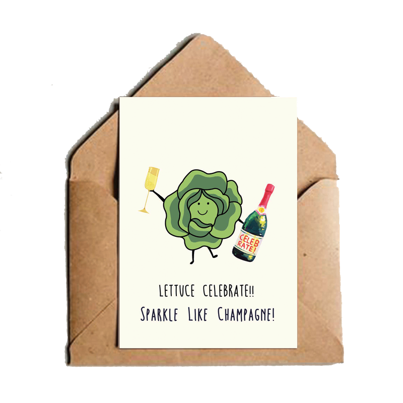 Lettuce Celebrate Sparkle Like Chamagne  Greeting Card - www.entertainmentstore.in