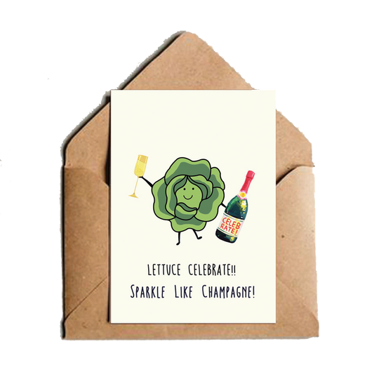 Lettuce Celebrate Sparkle Like Chamagne  Greeting Card - www.entertainmentstore.in