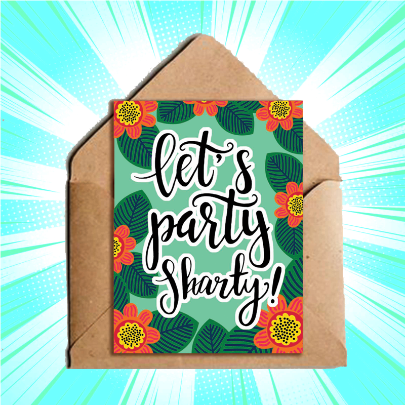 Lets Party Sharty Greeting Card - www.entertainmentstore.in