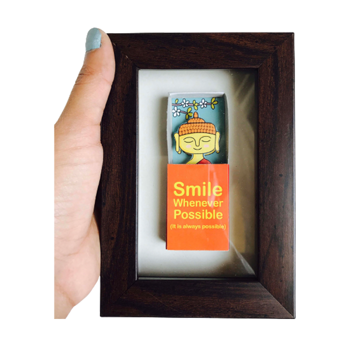 Smile Whenever Possible Buddha Matchbox Frame - www.entertainmentstore.in