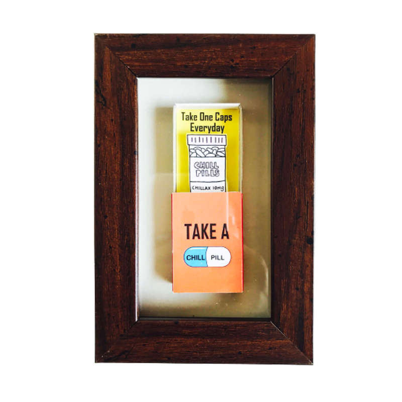 Take One Caps Everyday Take A Chill Pill Matchbox Frame - www.entertainmentstore.in