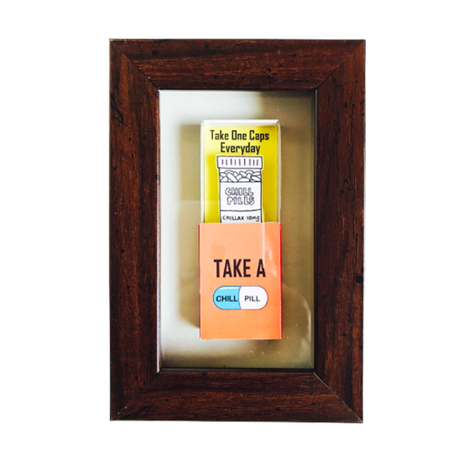 Take One Caps Everyday Take A Chill Pill Matchbox Frame - www.entertainmentstore.in