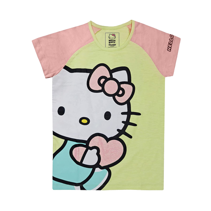Hello Kitty 1166 Luminary Green Peach Melba Kids T Shirt - www.entertainmentstore.in