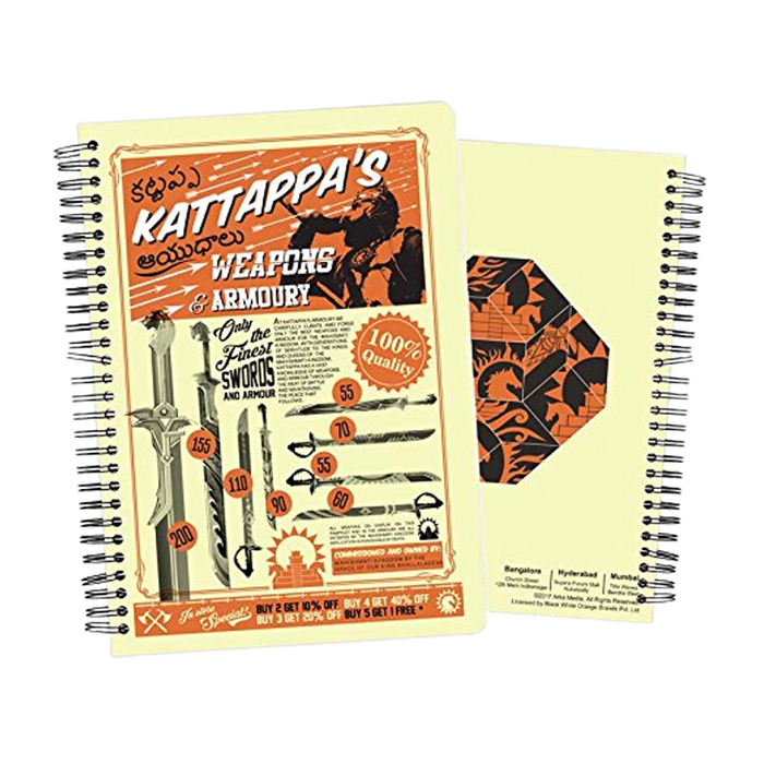 Baahubali Kattappa Weapons Spiral Notebook - www.entertainmentstore.in