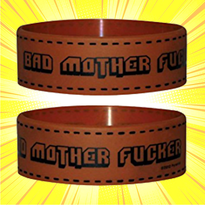 Bad Mother F****r Brown Rubber Wristband - www.entertainmentstore.in