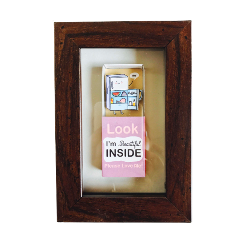 Fridge Look I"m Beautiful Inside Matchbox Frame - www.entertainmentstore.in