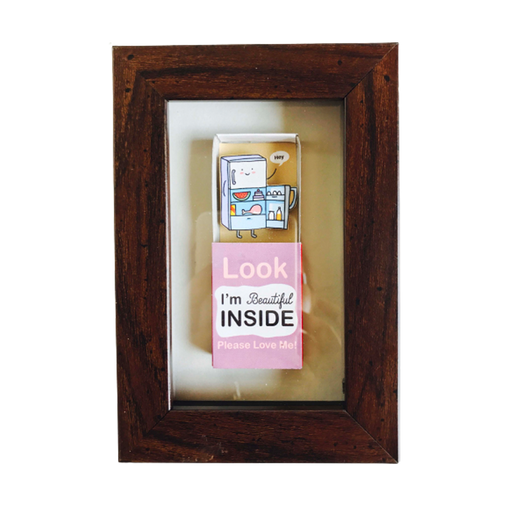 Fridge Look I"m Beautiful Inside Matchbox Frame - www.entertainmentstore.in