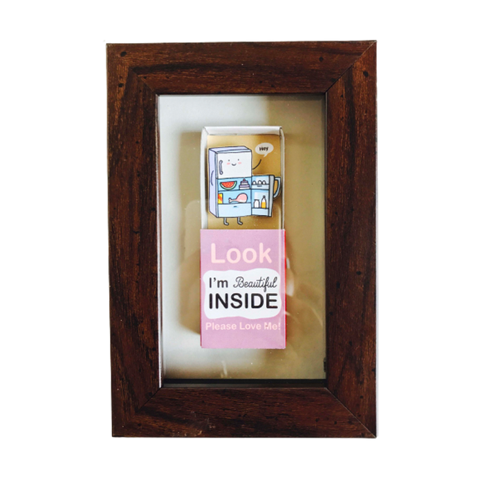 Fridge Look I"m Beautiful Inside Matchbox Frame - www.entertainmentstore.in