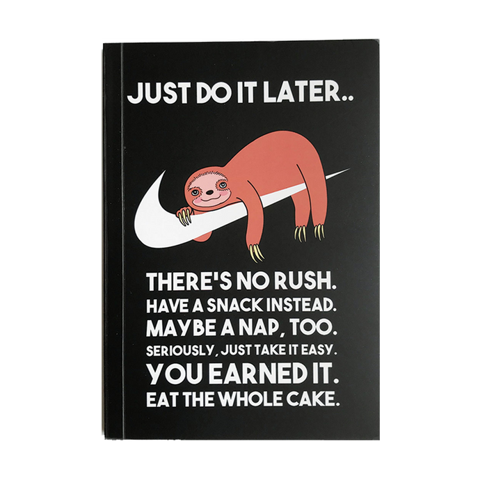Sloth Just Do It Later Notebook - www.entertainmentstore.in