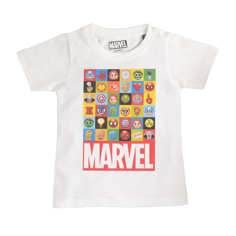 Marvel Pop Heroes White Kids T Shirt - www.entertainmentstore.in