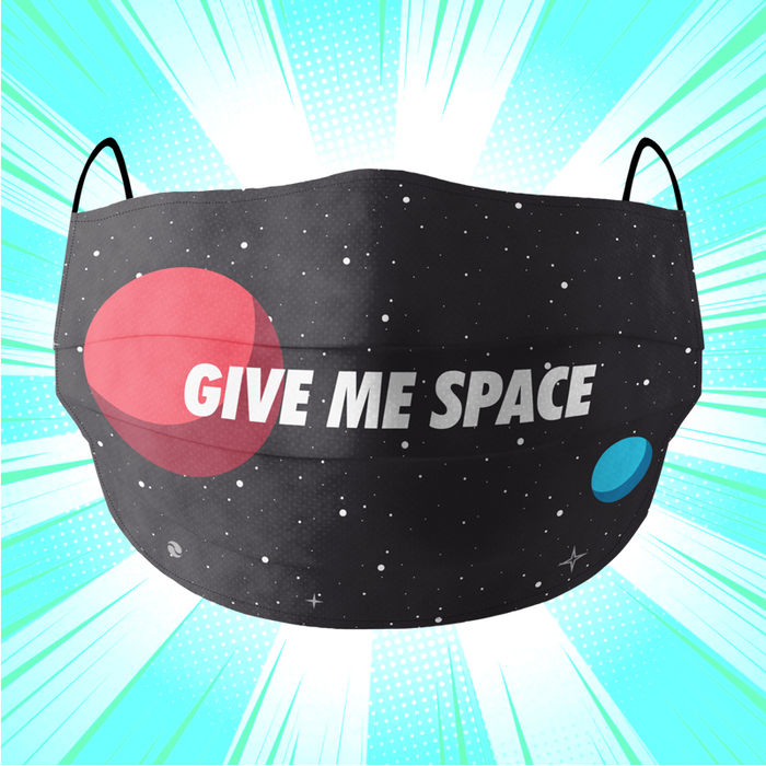 Give Me Space Black Cotton Face Mask - www.entertainmentstore.in
