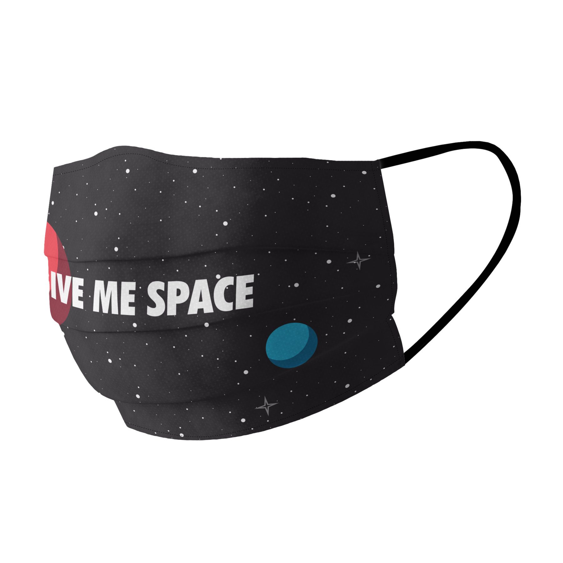 Give Me Space Black Cotton Face Mask - www.entertainmentstore.in