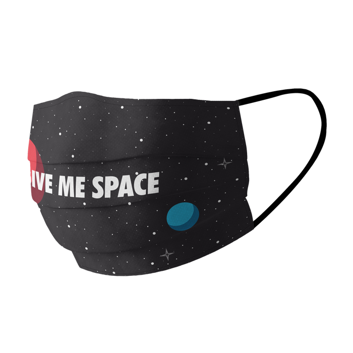 Give Me Space Black Cotton Face Mask - www.entertainmentstore.in