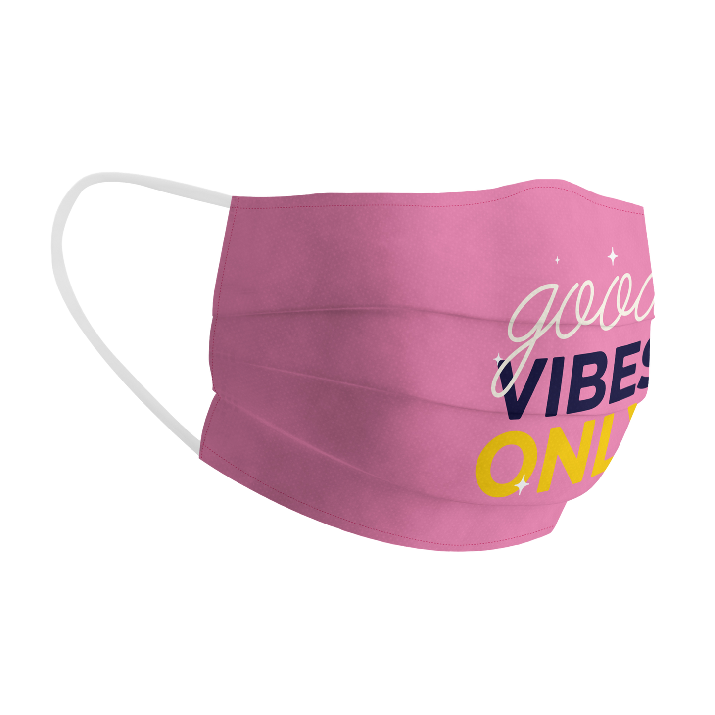 Good Vibes Only Pink Cotton Face Mask - www.entertainmentstore.in