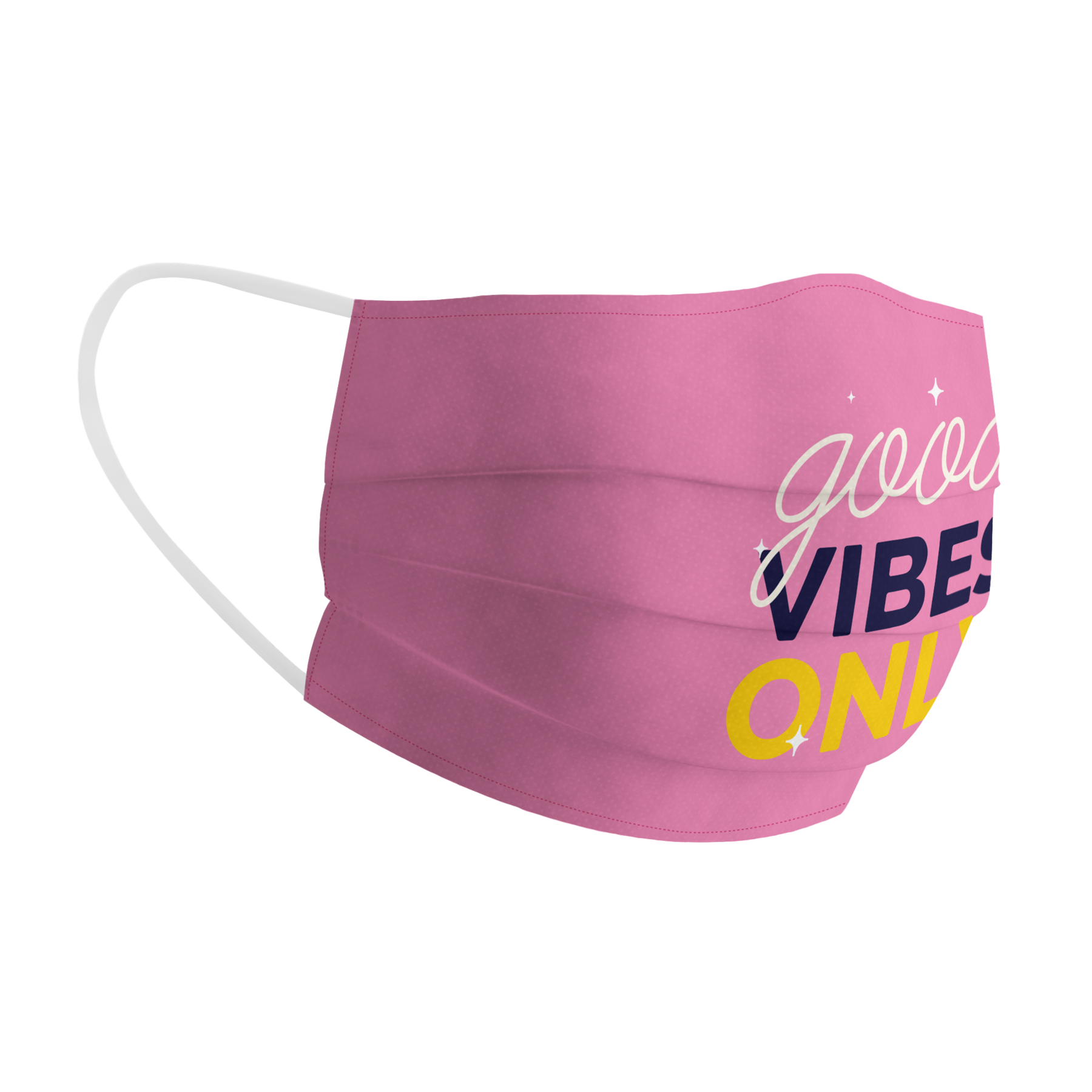 Good Vibes Only Pink Cotton Face Mask - www.entertainmentstore.in