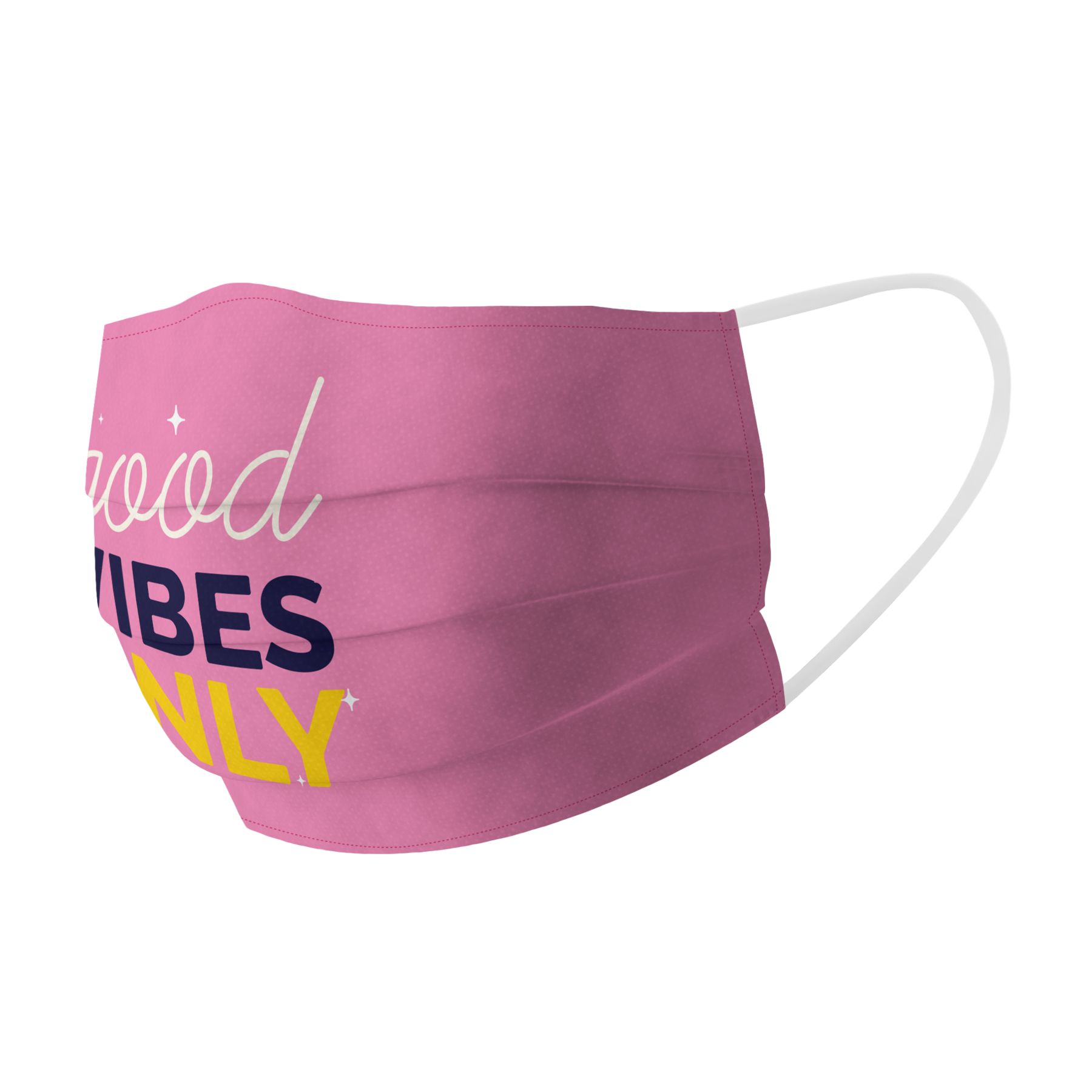 Good Vibes Only Pink Cotton Face Mask - www.entertainmentstore.in