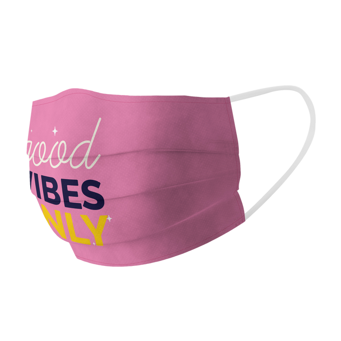 Good Vibes Only Pink Cotton Face Mask - www.entertainmentstore.in